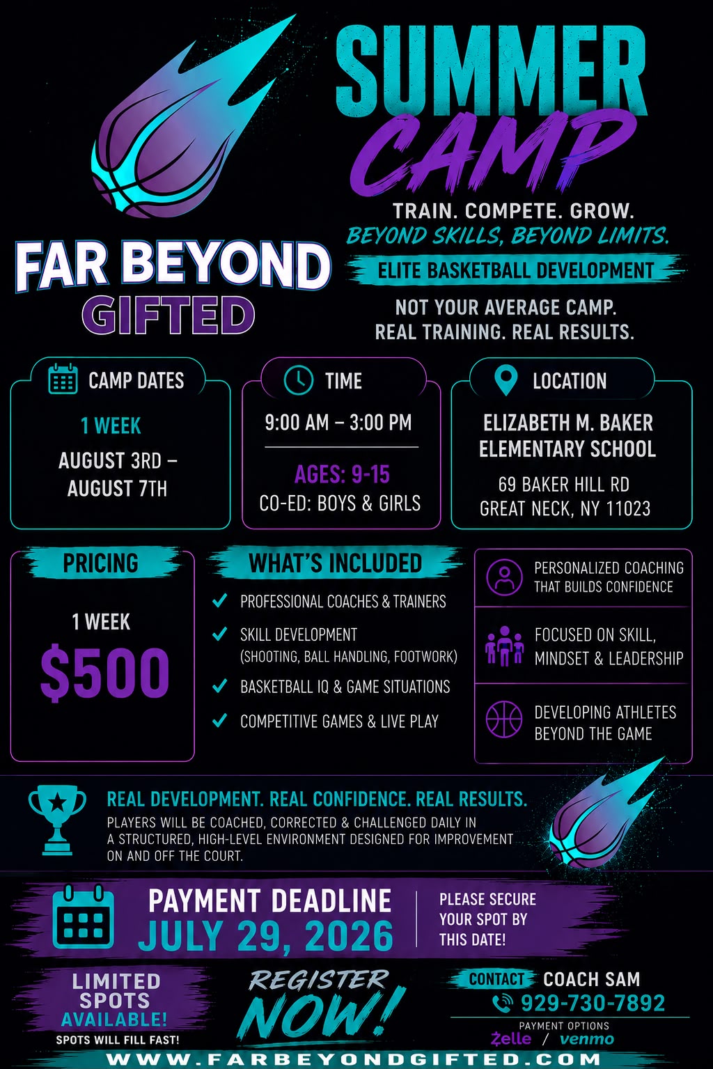 Far Beyond Gifted August Summer Camp 2026 flyer